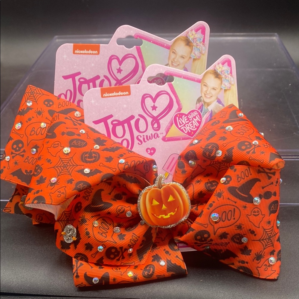 JoJo Siwa Festive Orange Hair Bow with Pumpkin Charm